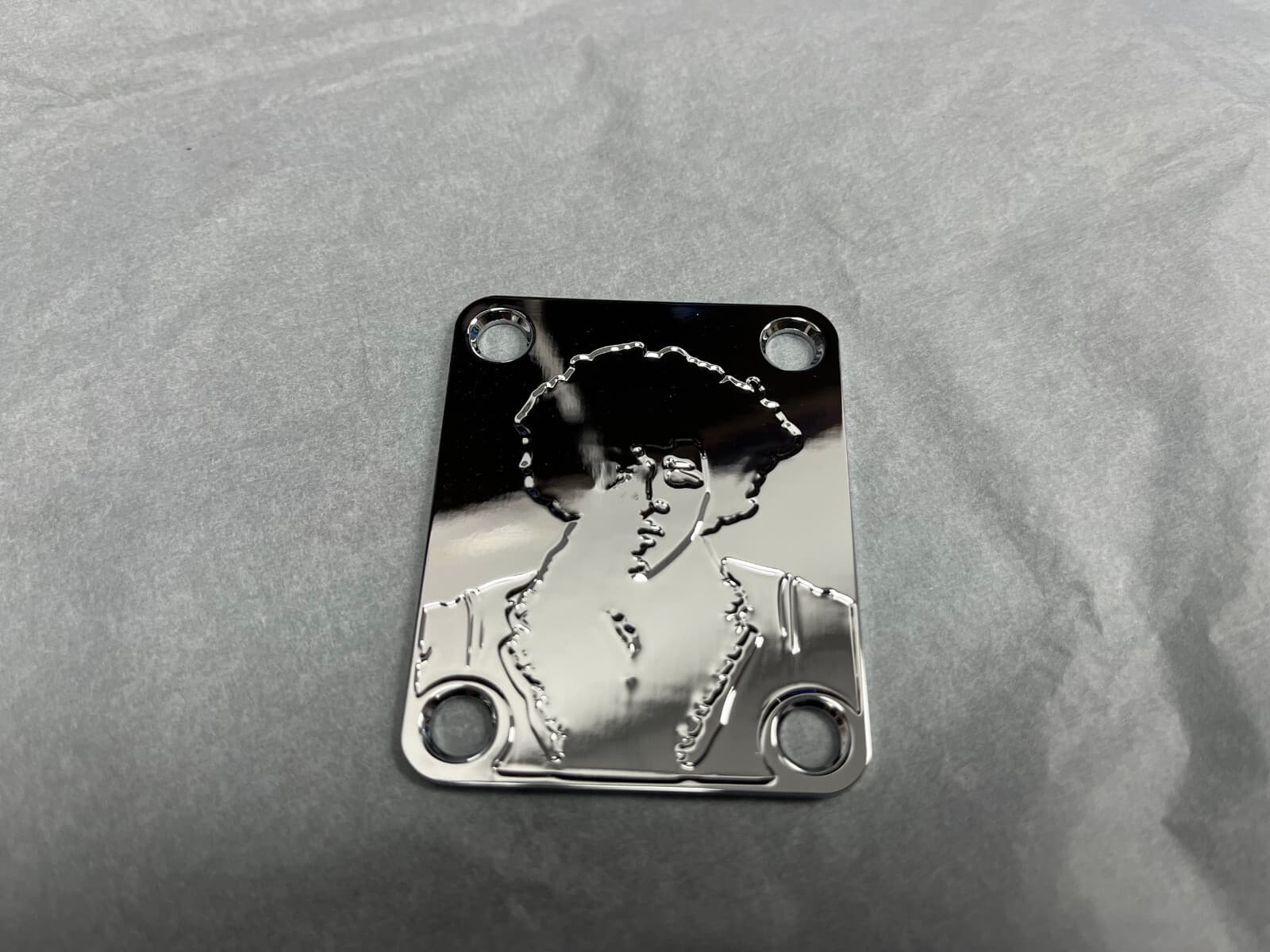 aluminium Guitar Neck Plates-Jimi Hendrix-Chrome for fender